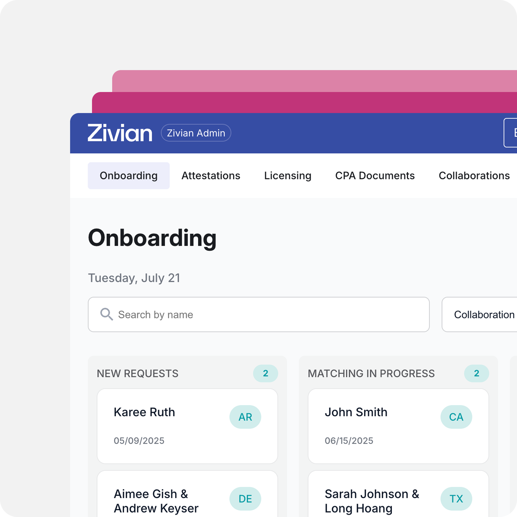 Zivian collaboration agreements and onboarding tracker