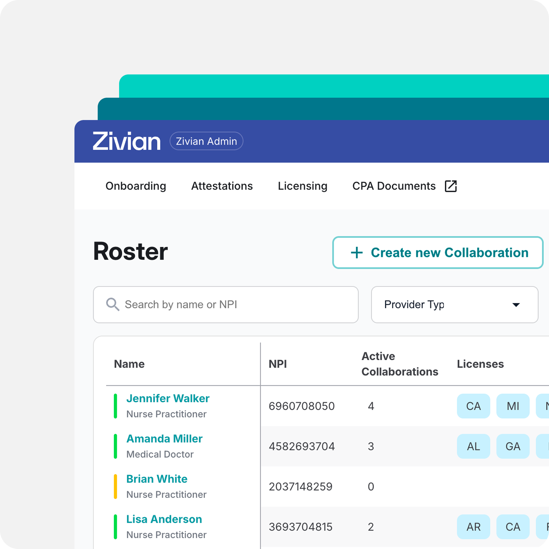 Zivian collaboration roster management